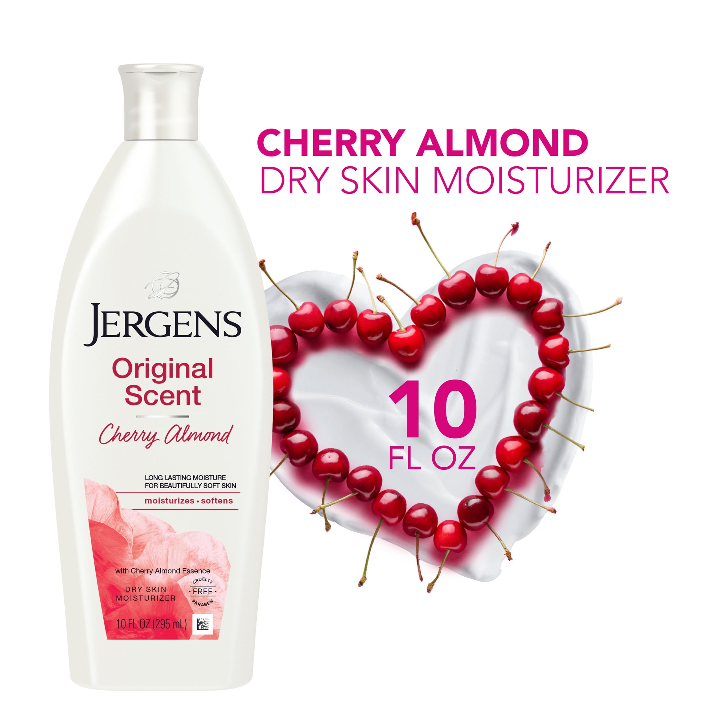 Jergens Hand and Body Lotion, Original Scent Moisturizing Body Lotion, with Cherry Almond
