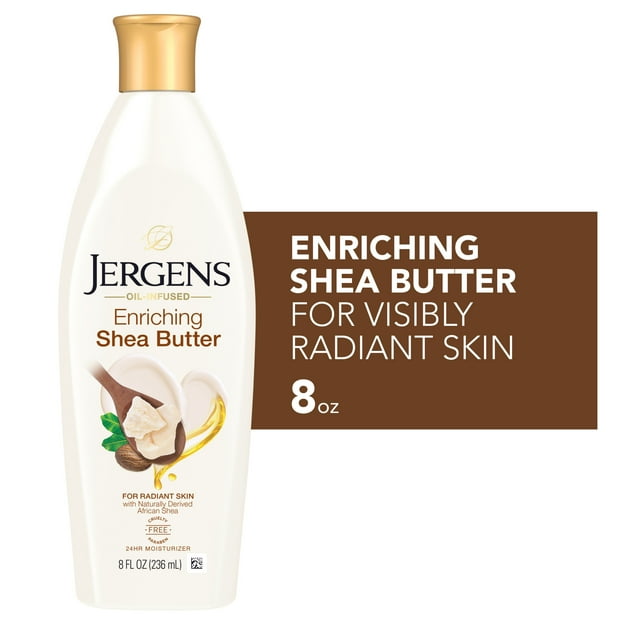 Jergens Hand and Body Lotion, Shea Butter Deep Conditioning Body Lotion, 8 Oz