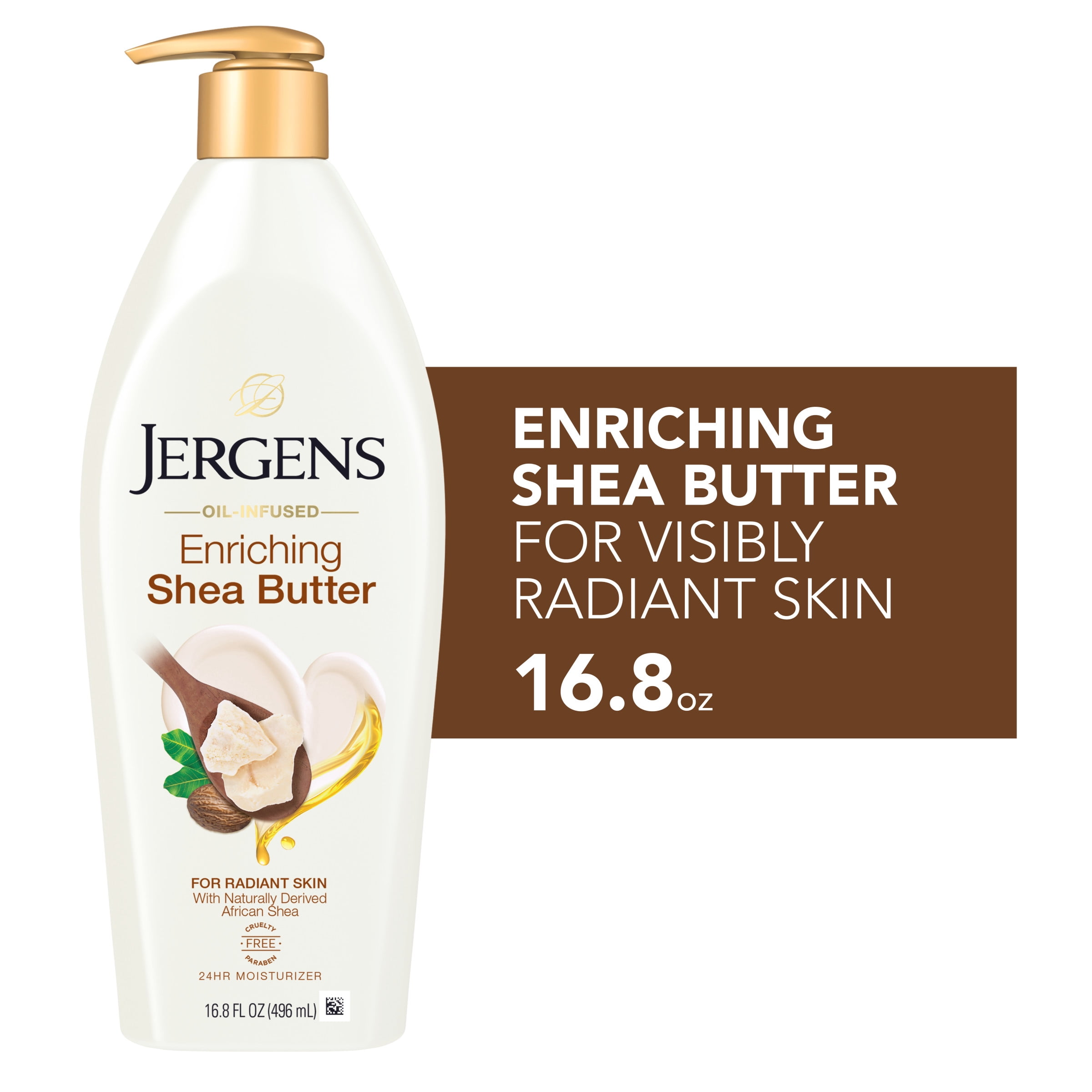 Jergens Hand and Body Lotion, Shea Butter Deep Conditioning Body Lotion with Pure African Shea