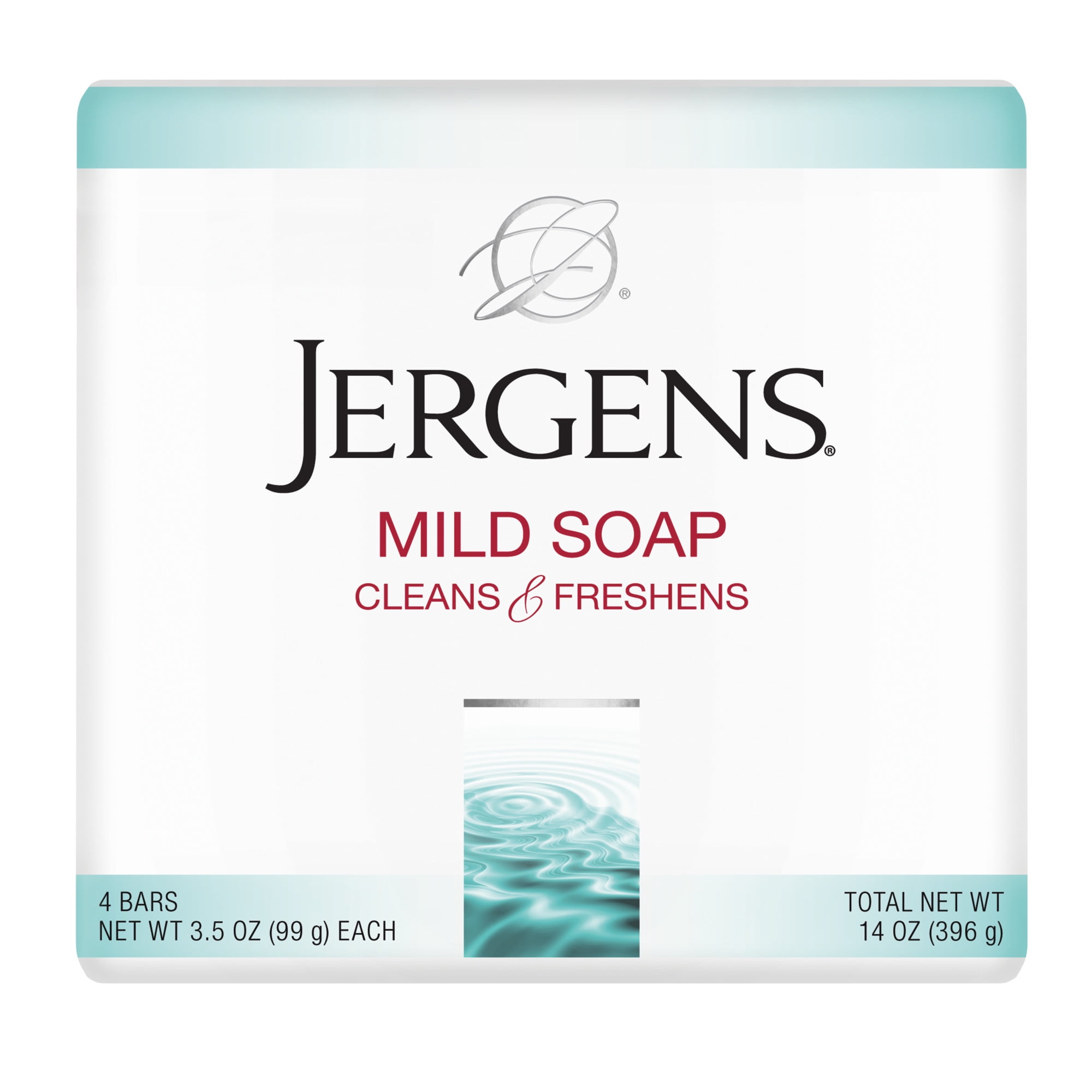 Jergens Mild Bar Soap for Normal to Sensitive Skin 3.5 fl oz 4 ct