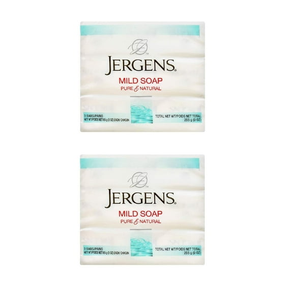 Jergens Mild Soap 3 ZS23 Bars 3 oz ea (Pack of 2)