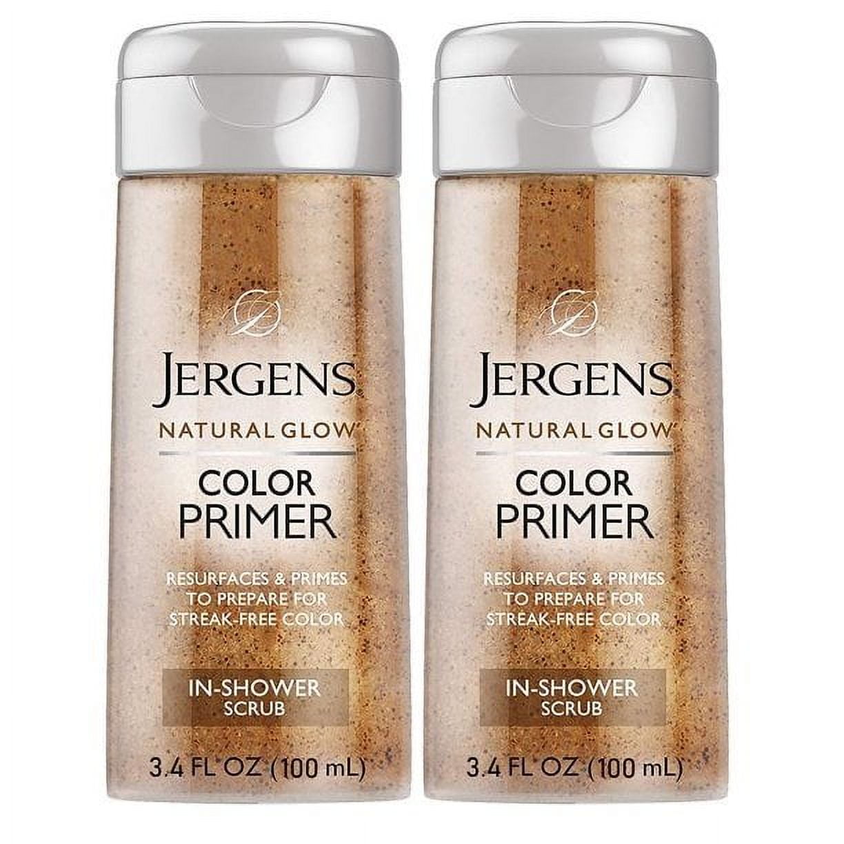 Jergens Natural Glow Color Primer InShower Scrub 3.4 Oz 2 Pack