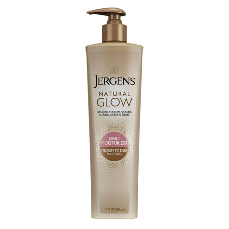 Jergens Natural Glow Daily Moisturizer Lotion, Medium to Deep Skin, Self Tanner, 10 oz