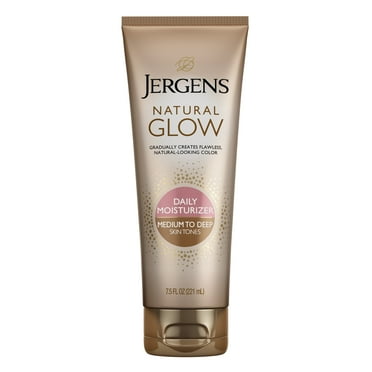 Jergens Natural Glow Daily Moisturizer Lotion, Medium to Deep Skin, Self Tanner, 7.5 oz
