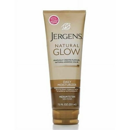 Jergens Natural Glow Daily Moisturizer Medium-Tan Skin Tone, 7.5 oz, 7 Pack
