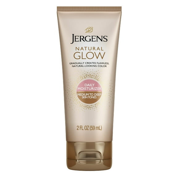 Jergens Natural Glow Daily Moisturizer Medium To Tan, Sunless Self Tanner Lotion, 2 Oz