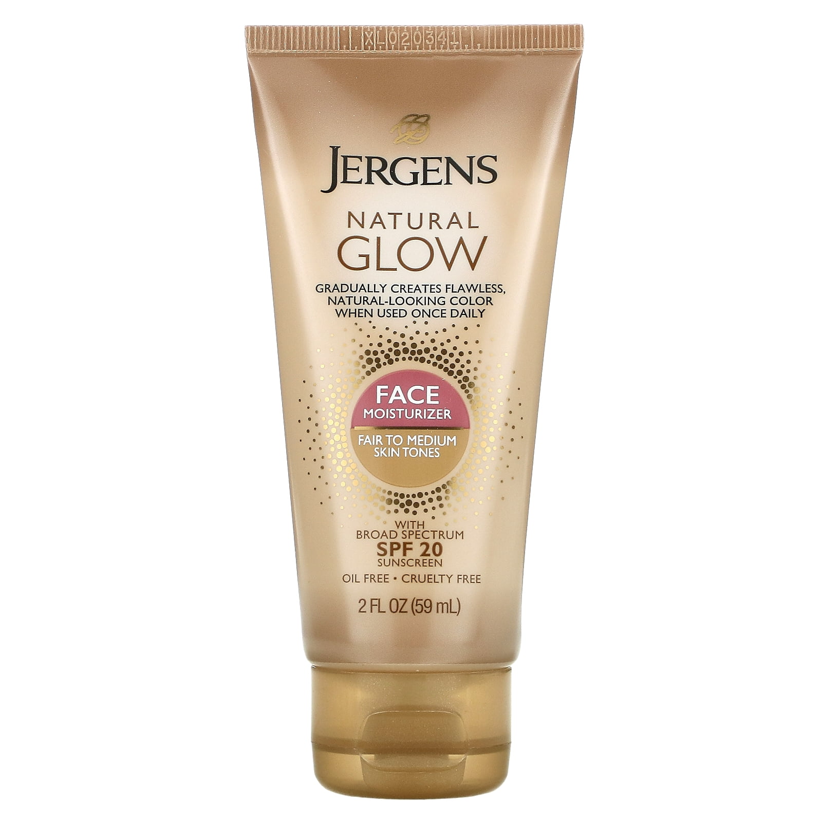 Jergens, Natural Glow, Face Daily Moisturizer, SPF 20, Fair to Medium, 2 fl oz (59 ml)