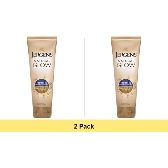 Jergens Natural Glow Firming Daily Moisturizer Medium to Tan Sunless Self Tanner Lotion, 7.5 oz - 2 Pack
