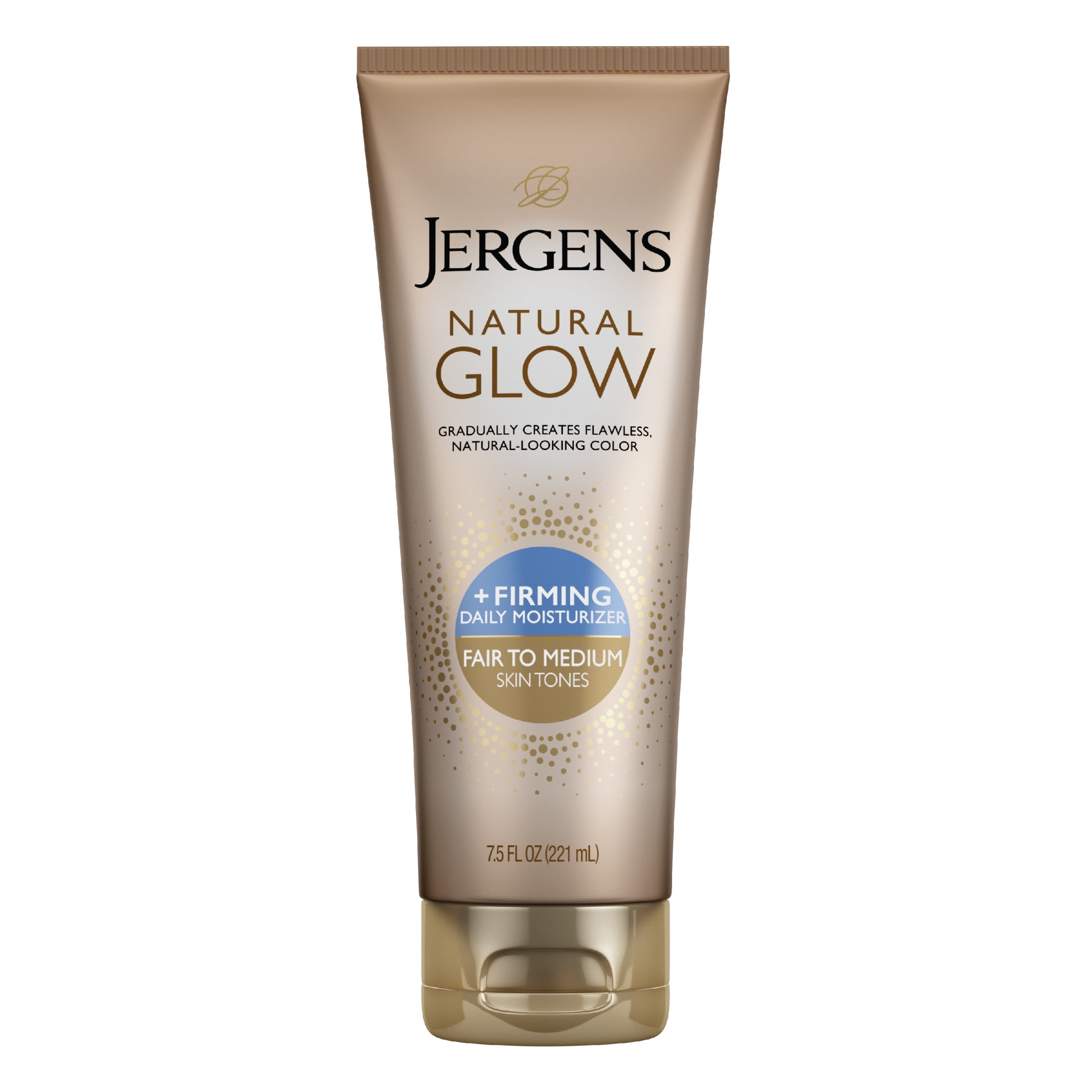 Jergens Natural Glow Firming Daily Moisturizer, Self Tanner, Fair to Medium Tone, 7.5 oz