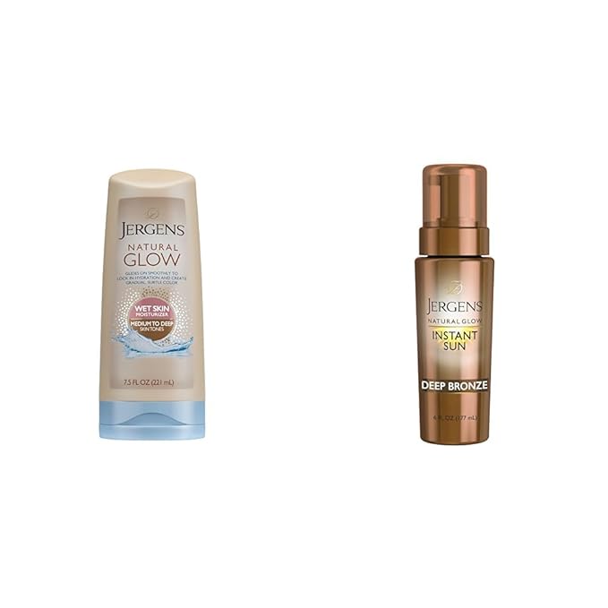 Jergens Natural Glow In Shower Lotion, Self Tanner for Medium to Deep