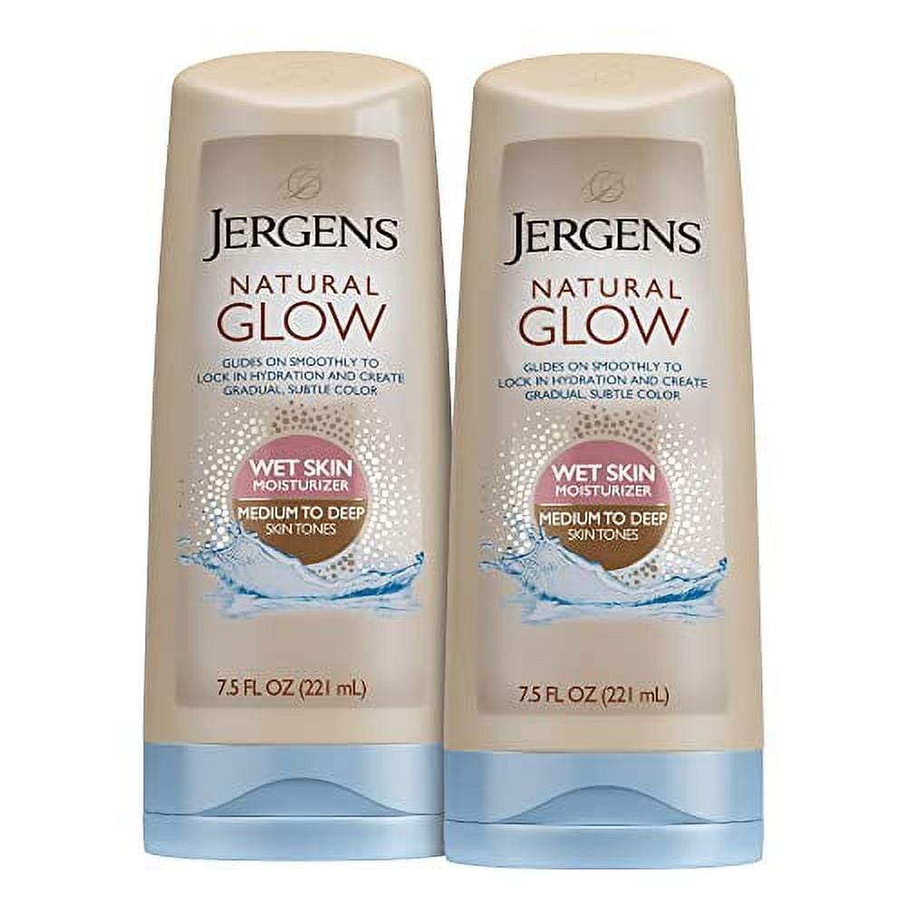 Jergens Natural Glow Inshower Lotion, Self Tanner for Medium to Deep