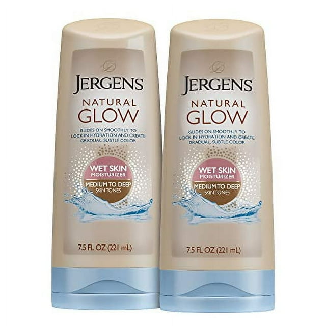 Jergens Natural Glow Inshower Lotion, Self Tanner for Medium to Deep