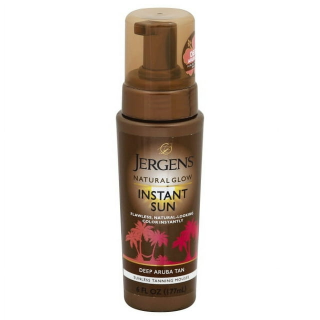 Jergens Natural Glow Instant Sun Body Mousse, Deep Aruba Tan, 6 Ounce