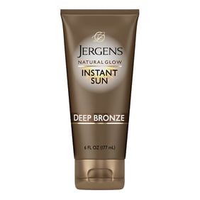 Jergens Natural Glow Instant Sun Sunless Self Tanning Moisturizer And Bronzer Deep Bronze, 6 Oz
