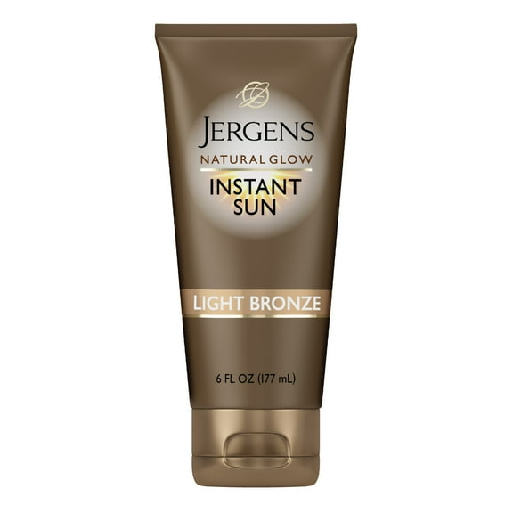 Jergens Natural Glow Instant Sun Sunless Tanning Moisturizer Lotion   Bronzer, Light Bronze, 6 Oz