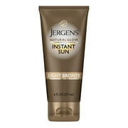 Jergens Natural Glow Instant Sun Sunless Tanning Moisturizer Lotion + Bronzer, Light Bronze, 6 fl oz