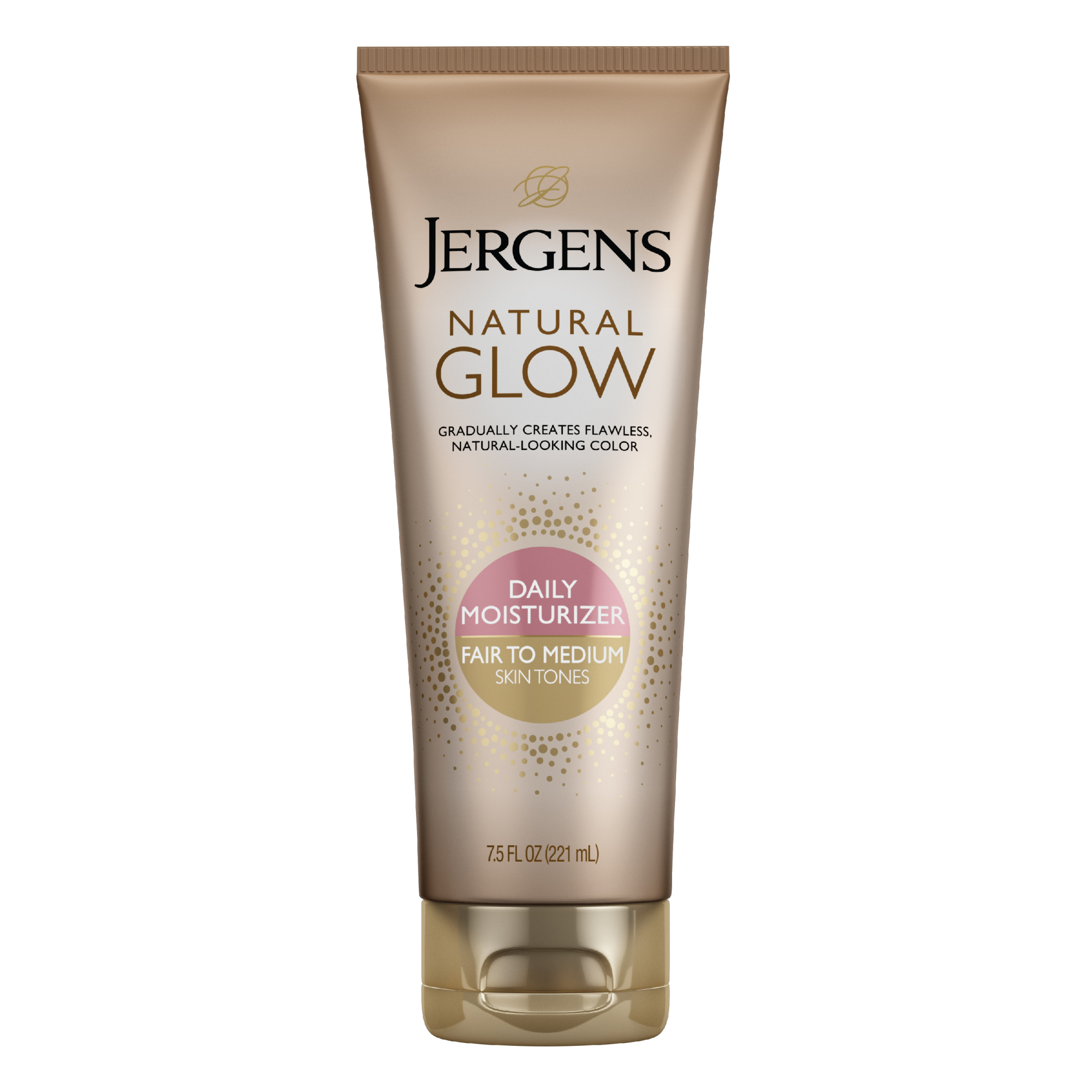 Jergens Natural Glow Self Tanner Lotion, Sunless Tanning Moisturizer for Fair to Medium Skin Tone, 7.5 fl oz - image 1 of 11