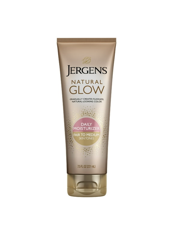 Jergens Natural Glow Self Tanner Lotion, Sunless Tanning Moisturizer for Fair to Medium Skin Tone, 7.5 fl oz
