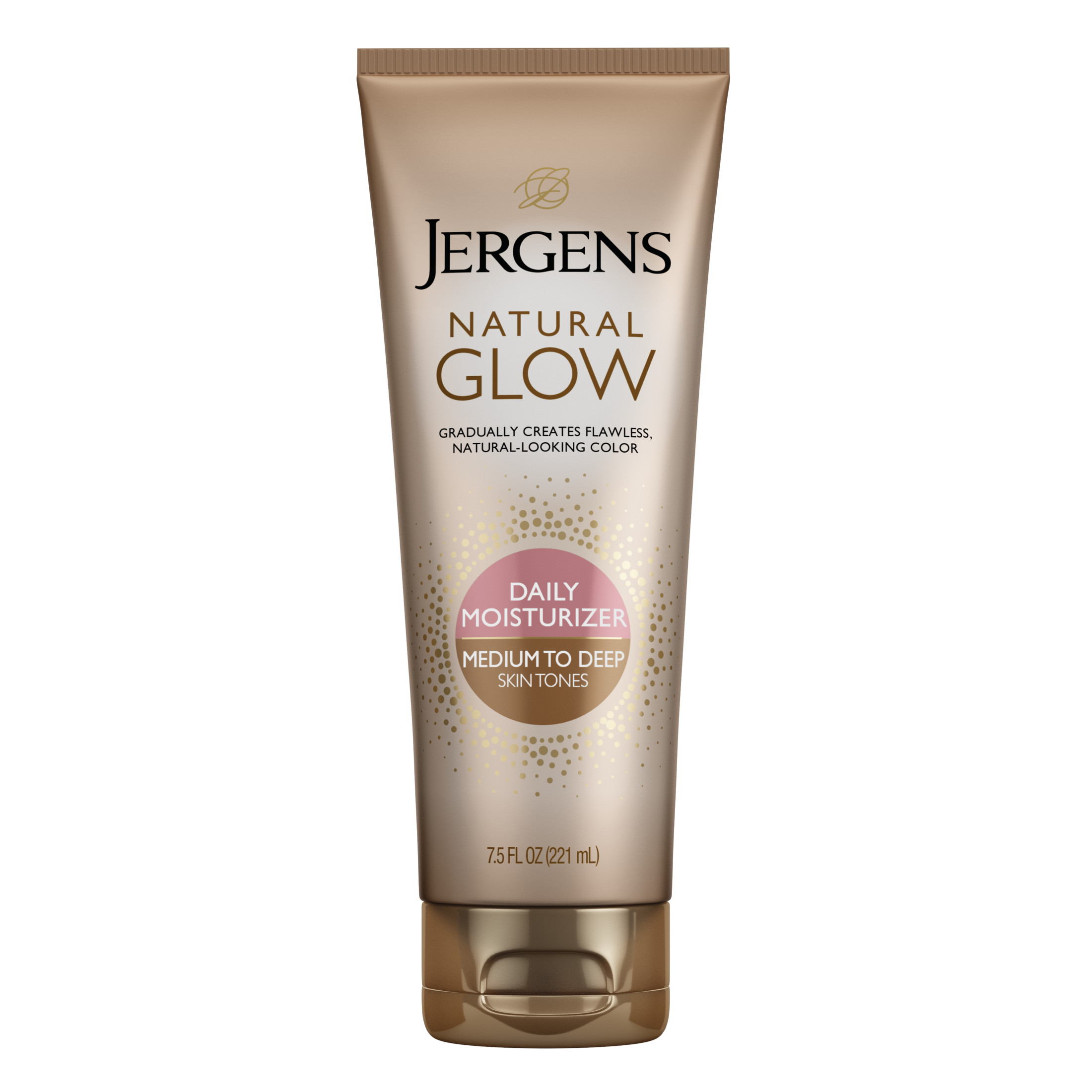 Jergens Natural Glow Sunless Tanning Daily Body Lotion, Medium to Deep Skin Tone, 7.5 fl oz - image 1 of 11