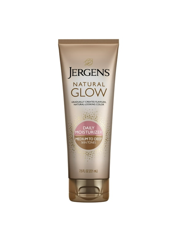 Jergens Natural Glow Sunless Tanning Daily Body Lotion, Medium to Deep Skin Tone, 7.5 fl oz