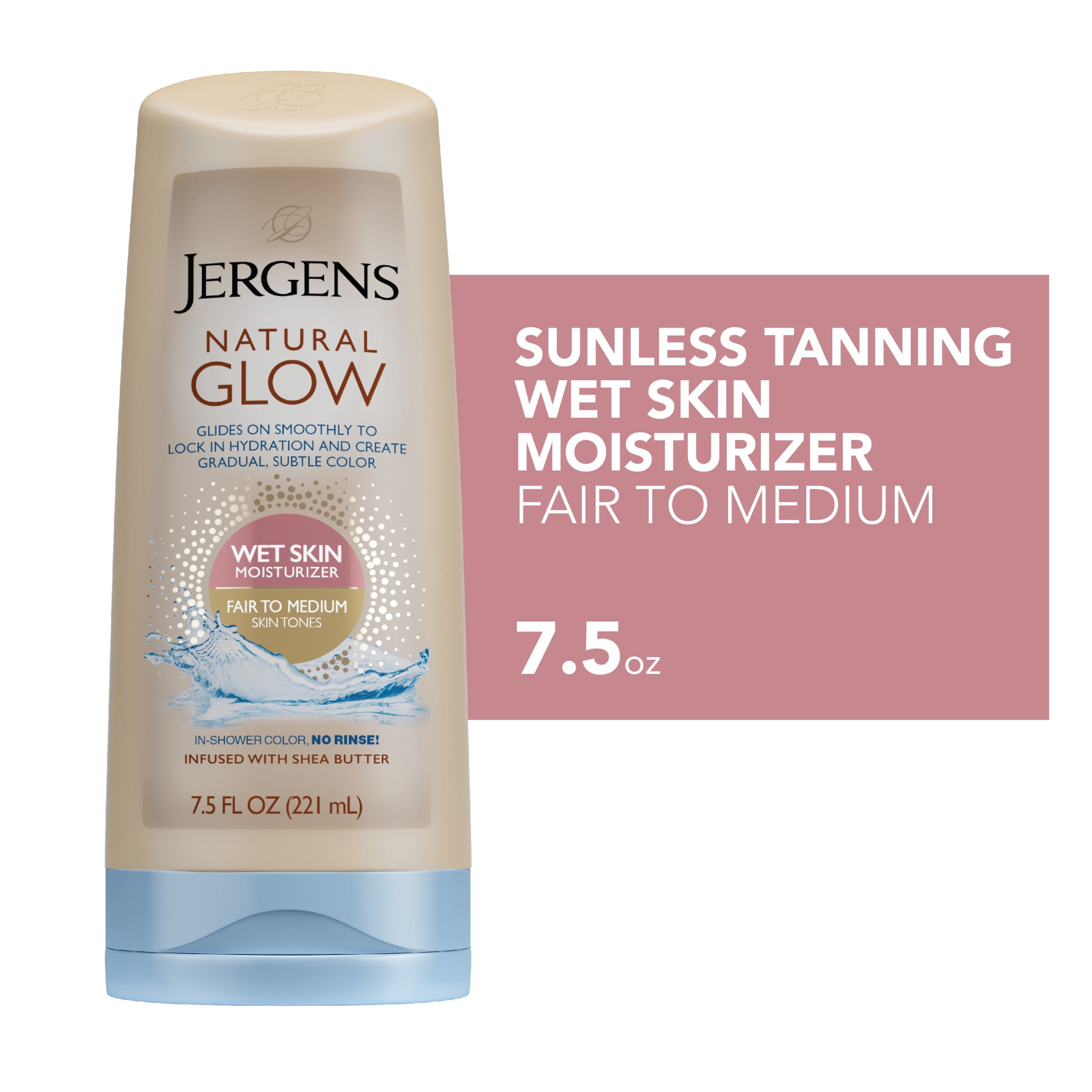 Jergens Natural Glow Wet Skin Moisturizer InShower Self Tanner Fair to