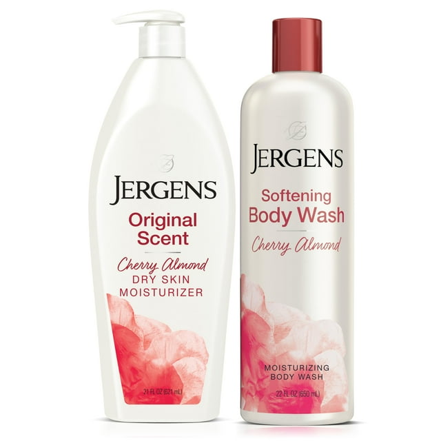 Jergens Cherry Almond Hydrating Body Wash & Moisturizer, Dry Skin