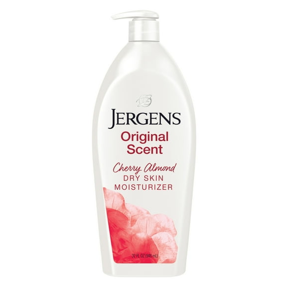 Jergens Original Scent With Cherry Almond Essence Dry Skin Lotion, Body Moisturizer, 32 Oz