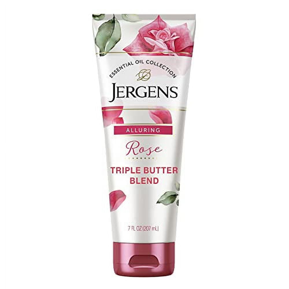 Jergens Rose Body Butter Lotion, Hand and Body Moisturizer with