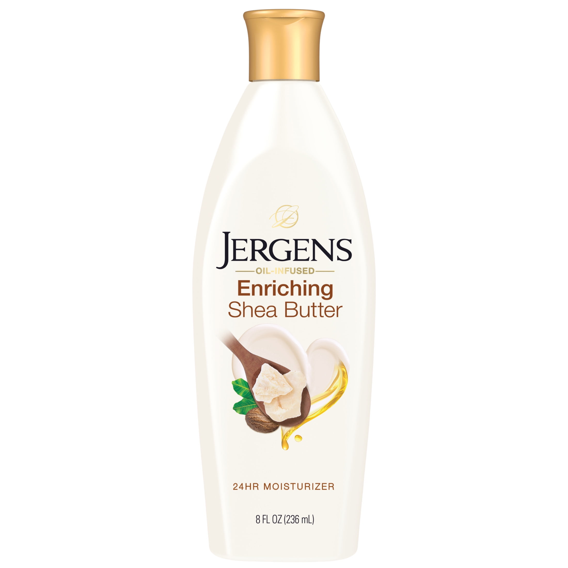 Jergens Shea Butter Hand and Body Lotion, Dry Skin Moisturizer, Dermatologist Tested, 8 oz