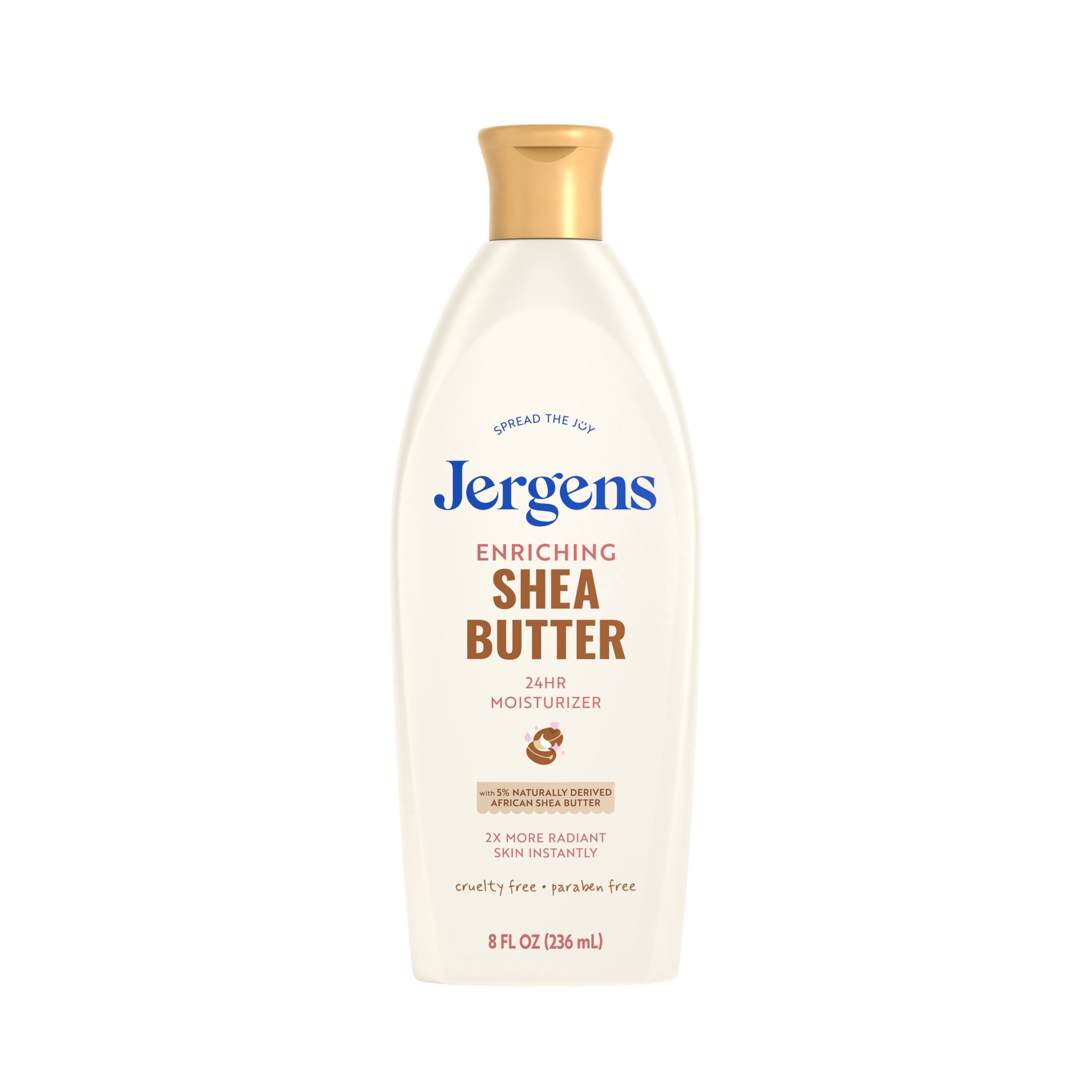 Jergens Shea Butter Hand and Body Lotion, Dry Skin Moisturizer, Dermatologist Tested, 8 fl oz