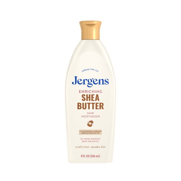 Jergens Shea Butter Hand and Body Lotion, Dry Skin Moisturizer, Dermatologist Tested, 8 fl oz