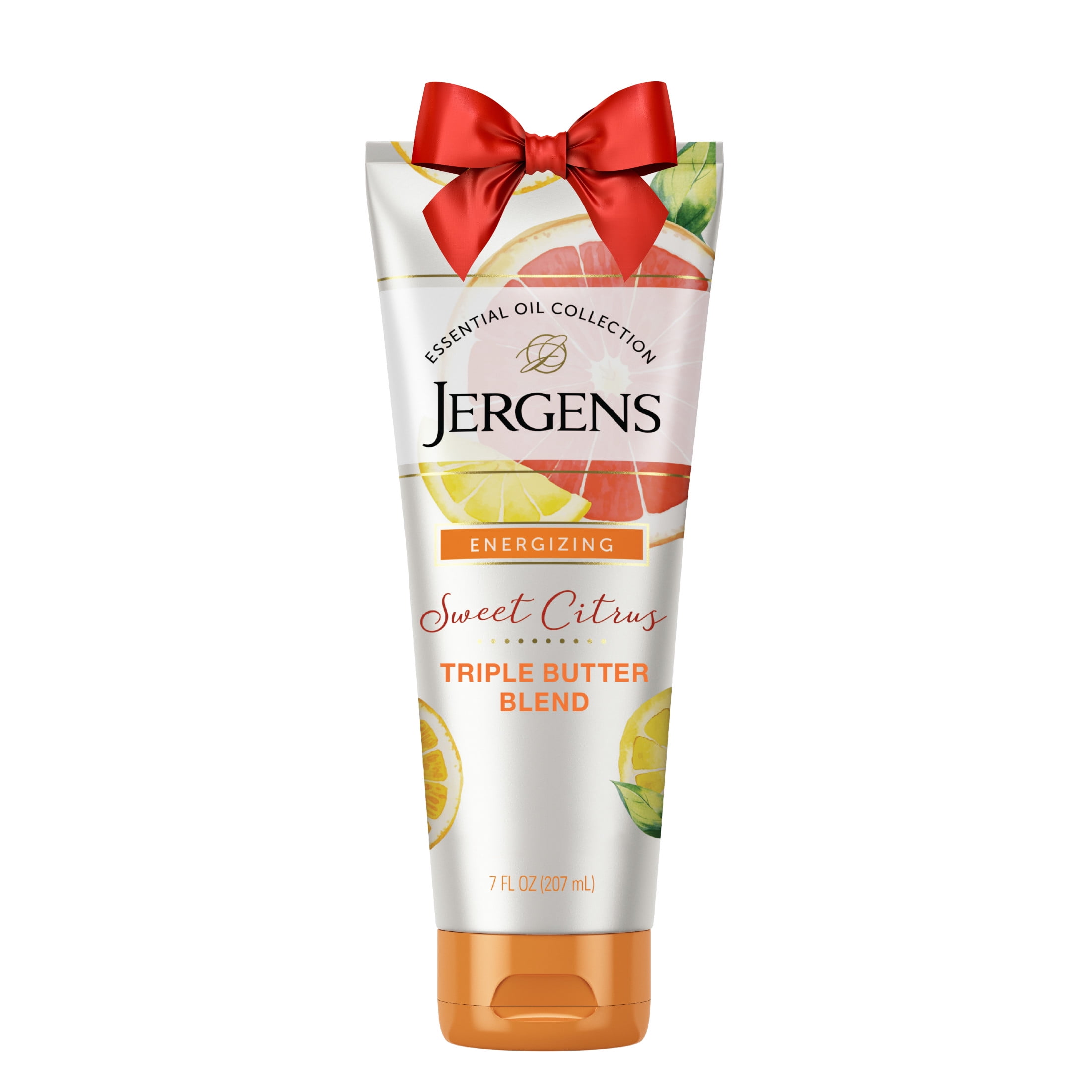 Jergens Sweet Citrus Triple Butter Blend Lotion, Body Moisturizer, Dry Skin, Essential Oils, 7 oz