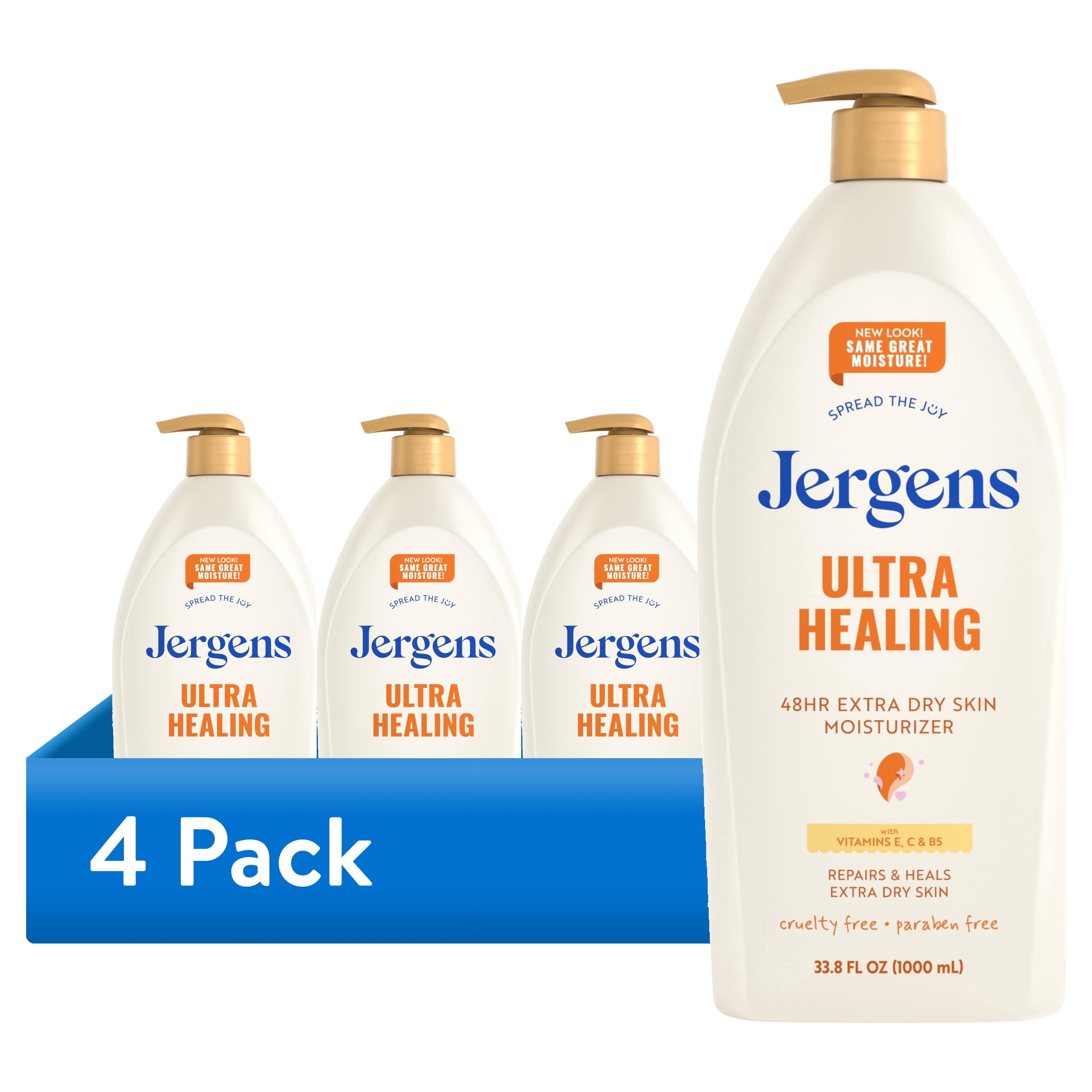 (4 pack) Jergens Ultra Healing Hand and Body Lotion Dry Skin Moisturizer, Vitamins C, E, B5, 33.8 fl oz
