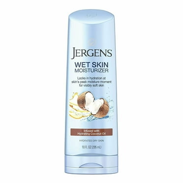 Jergens Wet Skin Body Moisturizer with Refreshing Coconut Oil, 10 Ounces Packaging May Vary
