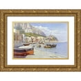 thumbnail image 1 of Jerichau, Holgar Hvitfeld 18x13 Gold Ornate Wood Framed with Double Matting Museum Art Print Titled - Marina Grande, Capri, 1 of 4