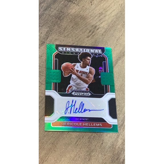 Jericole Hellems 2022 Panini Prizm Draft Picks Sensational Signatures Prizms Green SS-JHE trading card