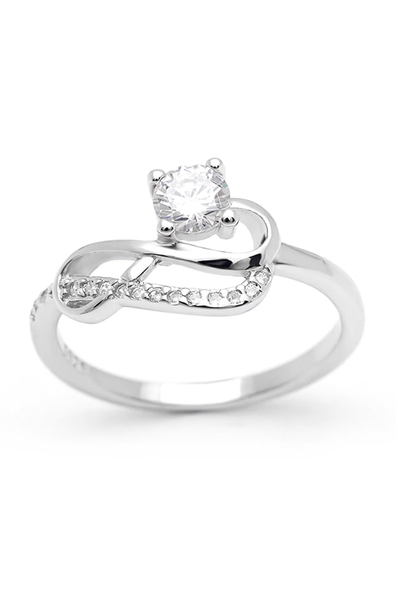 Jerilyn Engagement Ring Infinity Sterling Silver Cz Womens Ginger Lyne Collection