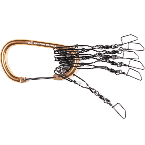 Jerk Rig Mainline Decoy Drops Stainless Steel Swivel Clip Drops with 5" Carabiner for Motion Decoys