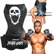 JerkFit Death Grips, Ultra Premium Lifting Straps for Dead Lifts, Pull-UPs, and Heavy Shrugs-L (Pair)