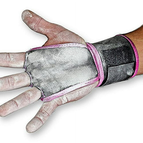 JerkFit WODies Full Palm Protection to Reduce Hand Tearing While Adding Crucial Wrist Support for Weightlifting, Workouts WODs, Cross Training, Fitness and Calisthenics. (Pair) É (Pink, Medium)