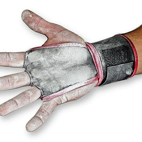 JerkFit WODies Full Palm Protection to Reduce Hand Tearing While Adding Crucial Wrist Support for Weightlifting, Workouts WODs, Cross Training, Fitness and Calisthenics. (Pair) (Red, XLarge)