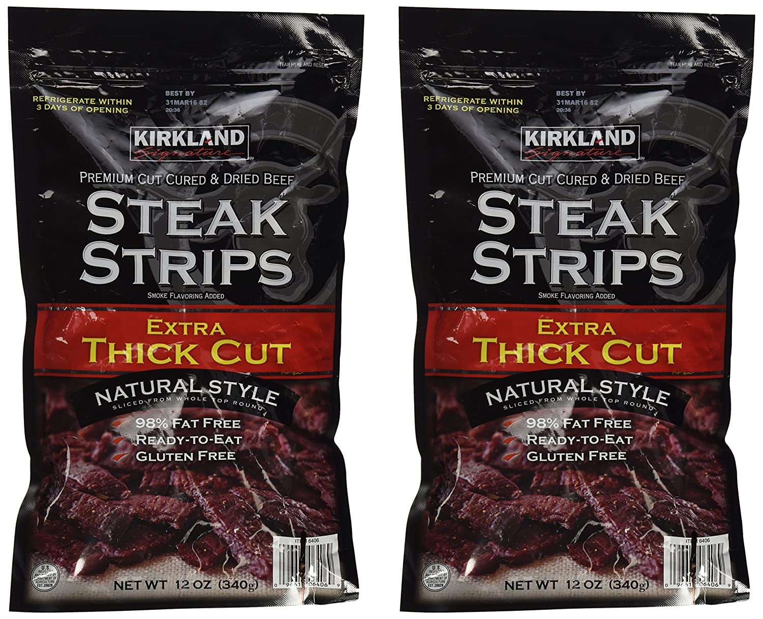 Jerky - 12oz, Extra Thick Cut Premium Steak Strips (2 Pack)