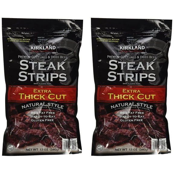 Jerky - 12oz, Extra Thick Cut Premium Steak Strips (2 Pack)