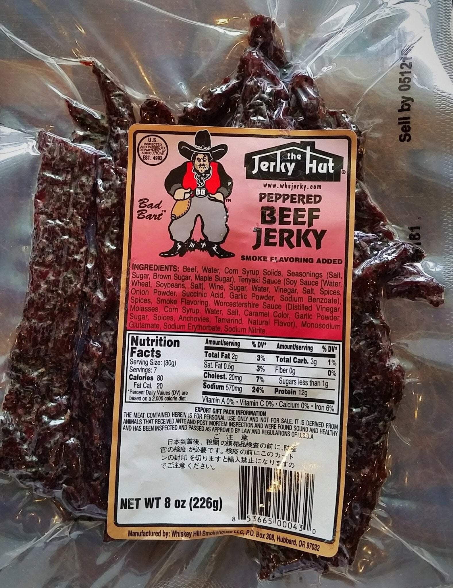 Jerky Hut | Black Pepper - (Bad Bart)  --- (8 oz)