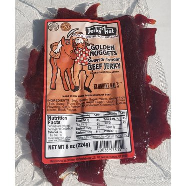 The Jerky Hut Sweet & Tender Golden Nuggets Beef Jerky - 8 Oz - All-Natural Snack
