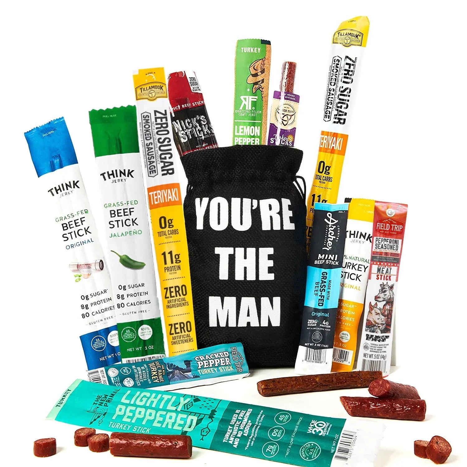 Jerky Sticks Gift Bag Curated Assortment of High Protein Snacks
