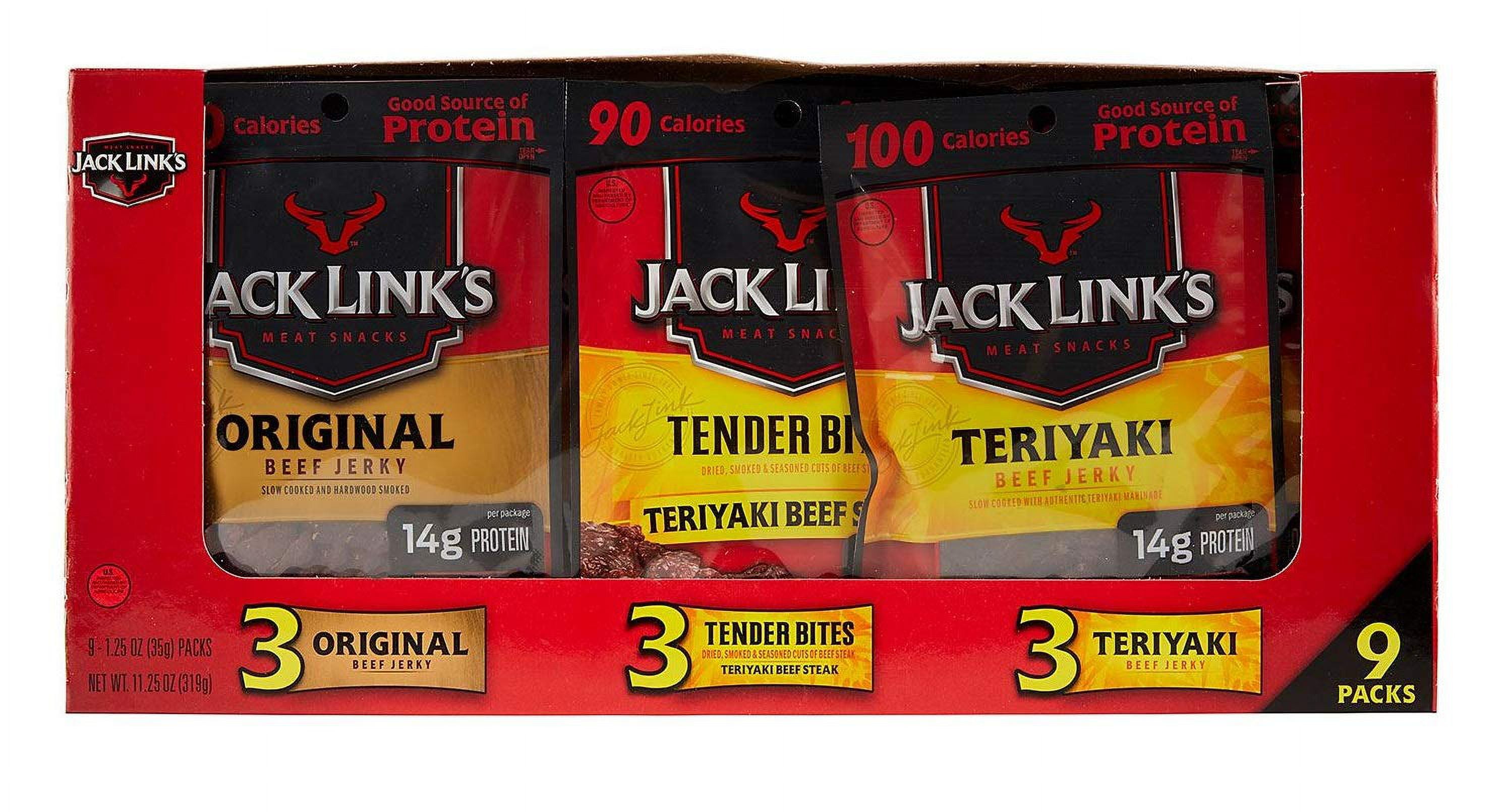Jerky Variety Pack: 3 Original Flavored, 3 Tender Bites, 3 Teriyaki (1.25 Ounces Per Package)