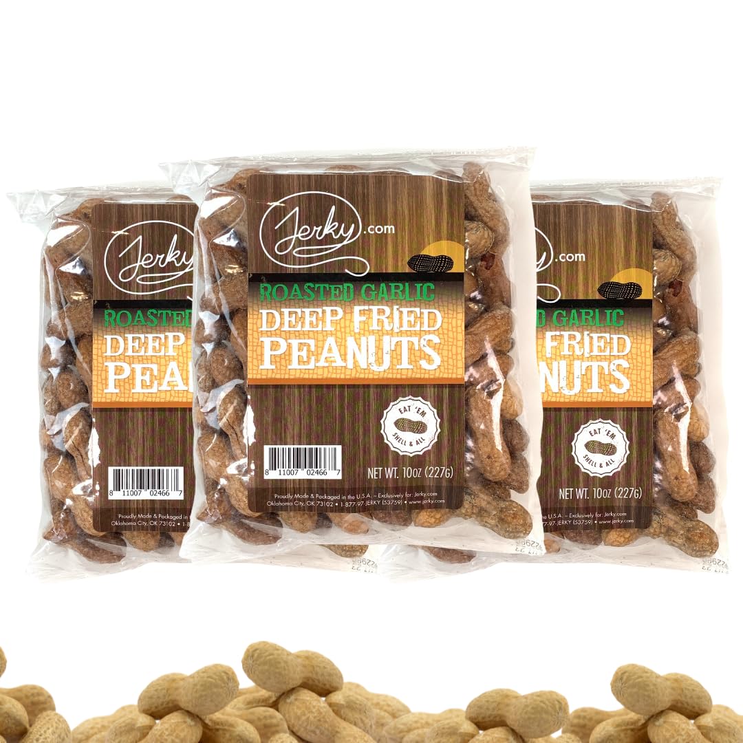 Jerky.com Deep Fried Peanuts in Shell Garlic Flavor 3 Pack - Original