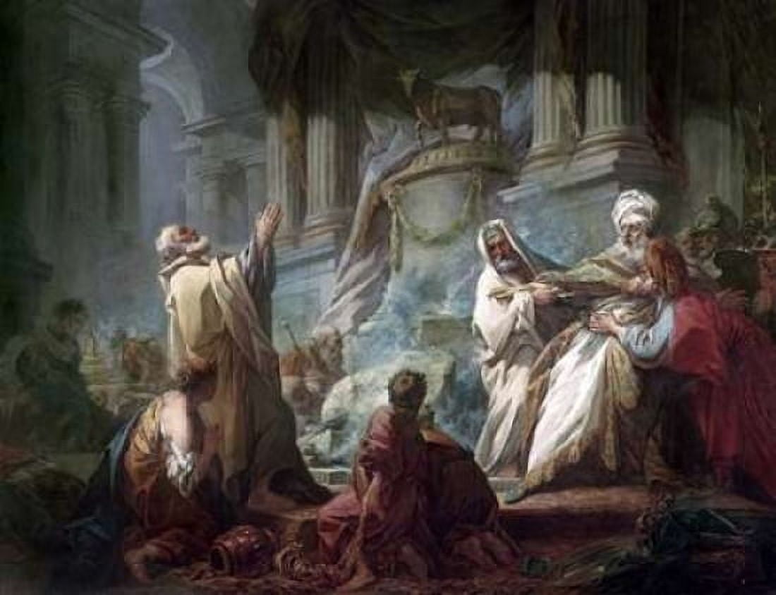 Jeroboam Sacrificing To The Idols Canvas Art - Jean Honore Fragonard (18 x 24)