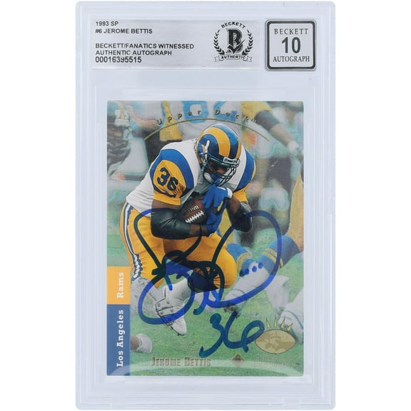 Jerome Bettis Los Angeles Rams Autographed 1993 Upper Deck SP #6 Beckett Fanatics Witnessed Authenticated 10 Rookie Card - Fanatics Authentic Certified